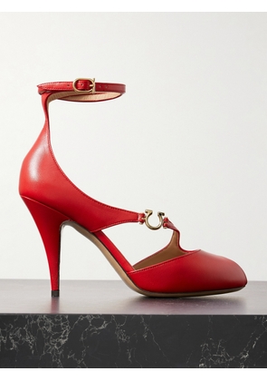 Ferragamo - Molly Embellished Leather Pumps - Red - US5.5,US6.5,US7.5,US8.5,US9,US9.5,US10,US10.5,US11.5