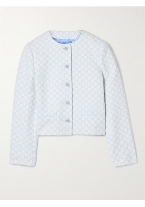 Gucci - Cropped Jacquard-knit Cotton-blend Bouclé-tweed Jacket - White - IT36,IT38,IT40,IT42,IT44,IT46