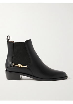 Ferragamo - Embellished Leather Chelsea Boots - Black - US5.5,US6,US6.5,US7,US7.5,US8,US8.5,US9,US9.5,US10.5,US11.5