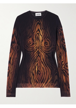 Jean Paul Gaultier - Printed Mesh T-shirt - Brown - xx small,x small,small,medium,large,x large,xx large
