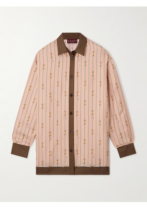 Gucci - Striped Silk-twill Shirt - Pink - IT36,IT38,IT40,IT42,IT44