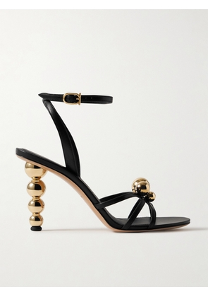 Ferragamo - Karina Embellished Leather Sandals - Black - US5.5,US6.5,US7.5,US8,US8.5,US9,US9.5,US10.5,US11.5