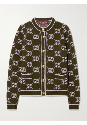 Gucci - Wool-jacquard Cardigan - Green - XXS,XS,S,M,L,XL