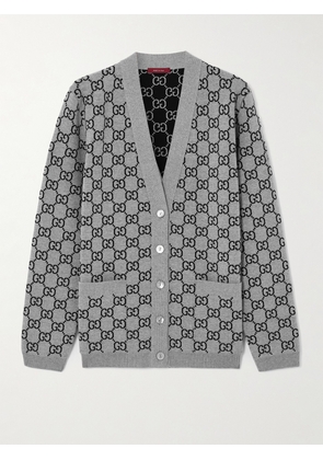 Gucci - Reversible Jacquard-knit Wool-blend Cardigan - Gray - XS,S,M,L