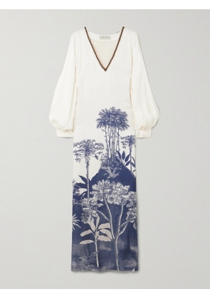 Andres Otalora - Gingko Printed Lenzing™ Ecovero™-blend Maxi Dress - Ivory - x small,small,medium,large,x large
