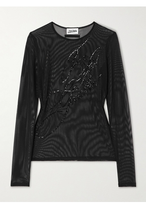 Jean Paul Gaultier - Sequin-embellished Mesh Top - Black - xx small,x small,small,medium,large,x large,xx large