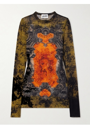 Jean Paul Gaultier - Printed Mesh Top - Orange - xx small,x small,small,medium,large,x large,xx large
