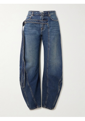 Jean Paul Gaultier - Strap-detailed Paneled High-rise Wide-leg Jeans - Blue - 24,25,26,27,28,29,30,31