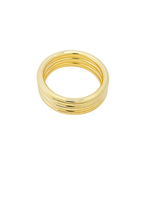 Eddie Borgo Cylinder Bangle Set in Metallic Gold.