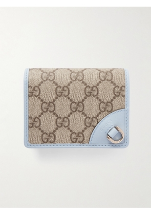 Gucci - Gg Emblem Mini Printed Coated-canvas And Leather Wallet - Neutrals - One size