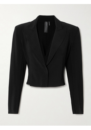 Norma Kamali - Cropped Stretch-jersey Blazer - Black - x small,small,medium,large,x large