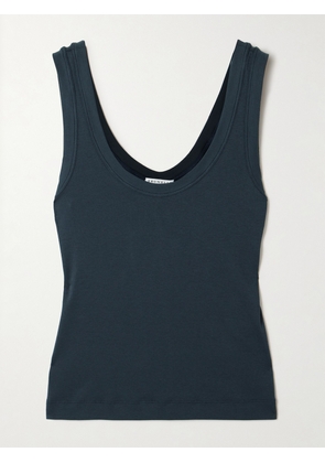 Brunello Cucinelli - Ribbed Cotton-blend Jersey Tank - Blue - xx small,x small,small,medium,large,x large