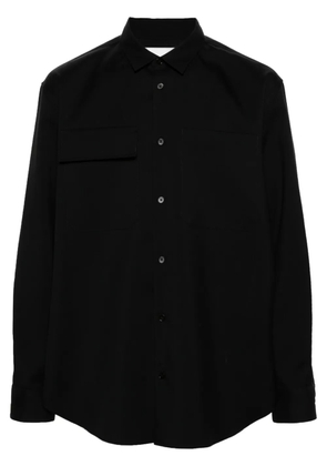 Jil Sander gabardine virgin wool shirt - Black