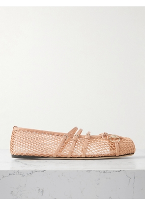 Gucci - Horsebit Ballerina Patent Leather-trimmed Mesh Flats - Pink - IT36,IT36.5,IT37,IT37.5,IT38,IT38.5,IT39,IT39.5,IT40,IT41,IT41.5,IT42