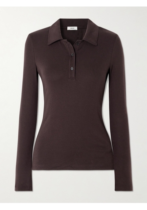 AGOLDE - Amos Stretch-lyocell Polo Shirt - Burgundy - x small,small,medium,large,x large