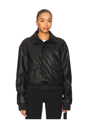 ALL THE WAYS Tessa Faux Leather Jacket in Black. Size M. Also in S, XS, XXS.