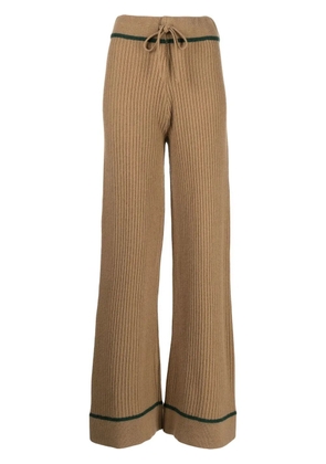 Madeleine Thompson Veronica ribbed-knit trousers - Brown