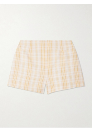 Faithfull - Lila Checked Linen Shorts - Yellow - x small,small,medium,large,x large,xx large