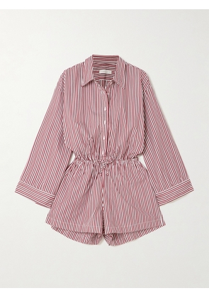 Faithfull - Freja Striped Cotton-poplin Playsuit - Pink - x small,small,medium,large,x large,xx large