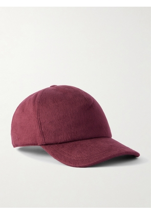 Gabriela Hearst - Zed Brushed-silk And Cashmere-blend Baseball Cap - Burgundy - One size