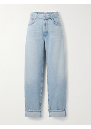 AGOLDE - Cuffed Taper Belted Mid-rise Straight-leg Jeans - Blue - 23,24,25,26,27,28,29,30,31,32