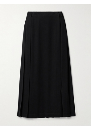 TOTEME - Pleated Crepe Maxi Wrap-effect Skirt - Black - DK32,DK34,DK36,DK38,DK40,DK42
