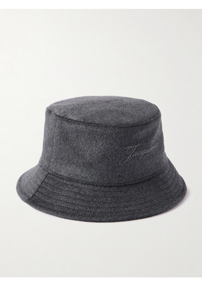 Jacquemus - Le Bob Embroidered Wool Bucket Hat - Gray - 56,58,60