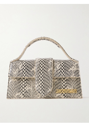 Jacquemus - The Bambino Snake-effect Leather Shoulder Bag - Neutrals - One size