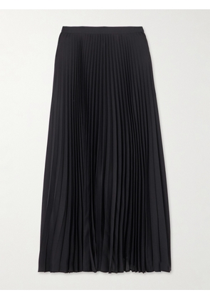WARDROBE.NYC - Pleated Crepe Midi Skirt - Black - x small,small,medium,large,x large