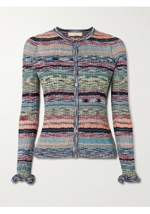 Ulla Johnson - Lex Pointelle-trimmed Striped Ribbed-knit Cardigan - Multi - x small,small,medium,large,x large