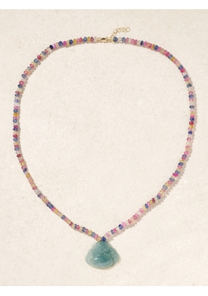 JIA JIA - Happy Buddha 14-karat Gold, Sapphire And Jade Necklace - One size