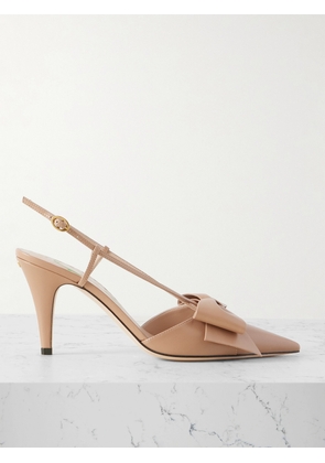 Valentino Garavani - 85 Bowow Bow-detailed Leather Slingback Pumps - Pink - IT36,IT36.5,IT37,IT37.5,IT38,IT38.5,IT39,IT39.5,IT40,IT40.5,IT41,IT42