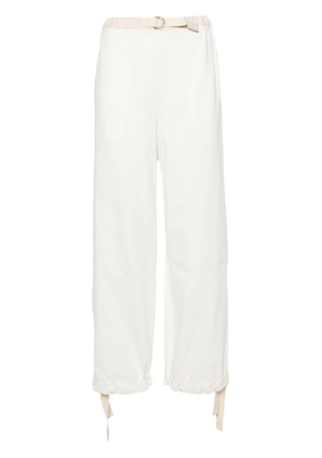 Jil Sander belted cotton trousers - White