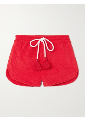 Cap d’Antibes - Tasseled Cotton-terry Shorts - Red - x small,small,medium,large,x large