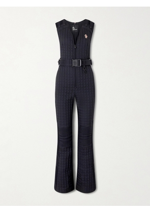 Moncler Grenoble - Belted Appliquéd Quilted Down Ski Suit - Black - xx small,x small,small,medium,large,x large