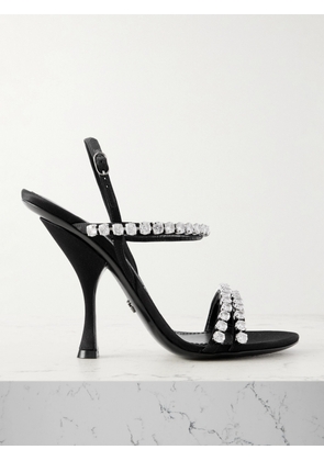 Dolce & Gabbana - Crystal-embellished Satin Sandals - Black - IT36,IT37,IT37.5,IT38,IT38.5,IT39,IT39.5,IT40
