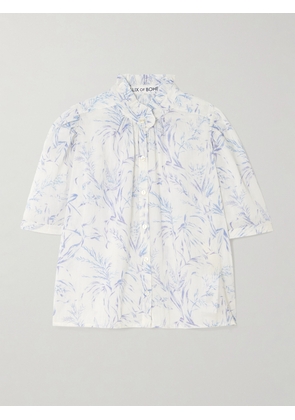 ALIX OF BOHEMIA - Winn Ruffled Printed Cotton-voile Shirt - White - x small,small,medium,large,x large