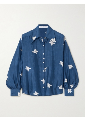 ALIX OF BOHEMIA - Emery Floral-print Silk Shirt - Blue - x small,small,medium,large,x large