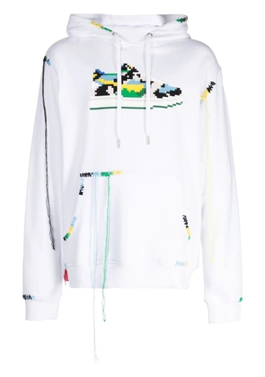 Mostly Heard Rarely Seen 8-Bit sneaker-print cotton hoodie - White