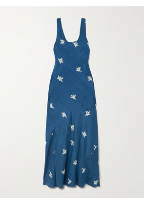 ALIX OF BOHEMIA - Adele Printed Silk-satin Maxi Dress - Blue - x small,small,medium,large,x large