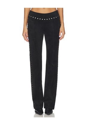 Amanda Uprichard Regency Suede Pants in Black. Size L. Also in M, S, XS.