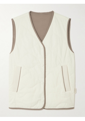 Varley - Lori Reversible Quilted Flannel And Twill Vest - Brown - xx small,x small,small,medium,large,x large