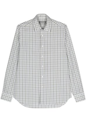 Canali check-pattern cotton shirt - Green