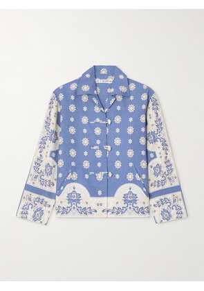 ALIX OF BOHEMIA - Printed Linen Jacket - Blue - x small,small,medium,large