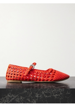 STAUD - Nell Woven Leather Mary Jane Ballet Flats - Red - IT35,IT36,IT36.5,IT37,IT37.5,IT38,IT38.5,IT39,IT39.5,IT40,IT40.5,IT41,IT41.5,IT42