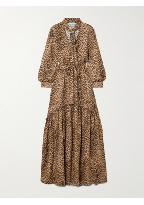 Melissa Odabash - Skylar Scarf-detailed Belted Printed Crepe Maxi Dress - Animal print - x small,small,medium,large