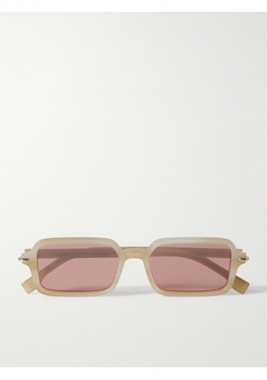 Fendi Eyewear - Selleria Rectangle-frame Acetate Sunglasses - Neutrals - One size