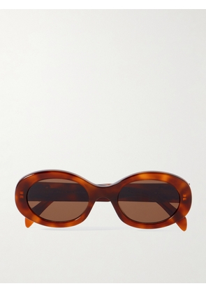 CELINE Eyewear - Triomphe Oval-frame Tortoiseshell Acetate Sunglasses - One size