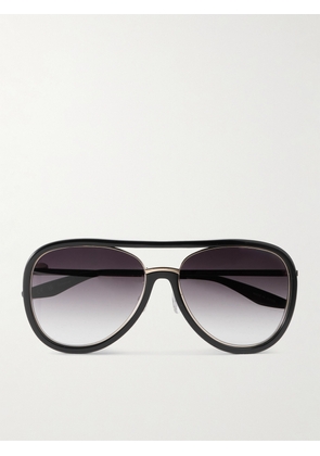 Barton Perreira - Fossett Aviator-style Acetate And Gold-tone Titanium Sunglasses - Black - One size
