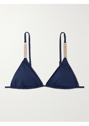 Melissa Odabash - Maldives Embellished Triangle Bikini Top - Blue - UK 6,UK 8,UK 10,UK 12,UK 14,UK 16